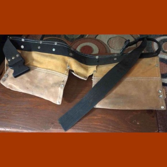 Heavy Duty Leather Construction Belt Apron with Quick Release Buckle - Picture 3 of 3